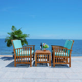 Rocklin 4 Piece Outdoor Set - Stylish Acacia Wood Furniture with Chic Cushions for Ultimate Comfort