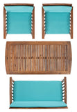 Rocklin 4 Piece Outdoor Set - Stylish Acacia Wood Furniture with Chic Cushions for Ultimate Comfort