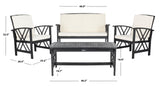 Safavieh Fontana 4 Pc Outdoor Set in Black and Beige PAT7008E 889048786141
