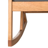 Safavieh Vernon Rocking Chair Teak Brown Grey Silver Eucalyptus Wood Polyester Foam Galvanized Steel PAT7013D 889048070011