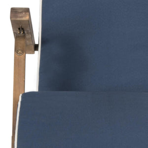 Safavieh Palmdale Lounge Chair Teak Brown Navy Silver Acacia Wood Polyester Foam Galvanized Steel PAT7015A 889048023949