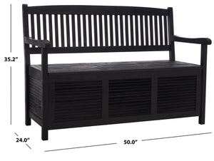 Brisbane Outdoor Storage Bench - Stylish Acacia Wood Seating for Two with Hidden Storage Solution