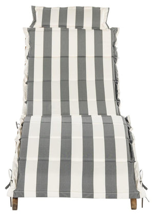 Safavieh Pacifica Lounge Set 3 Piece Teak Brown Grey White Silver Acacia Wood Polyester Foam Galvanized Steel PAT7020A 889048005990