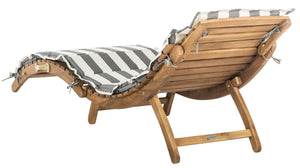 Safavieh Pacifica Lounge Set 3 Piece Teak Brown Grey White Silver Acacia Wood Polyester Foam Galvanized Steel PAT7020A 889048005990