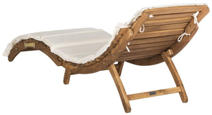 Safavieh Pacifica Lounge Set 3 Piece Teak Brown Beige Silver Acacia Wood Polyester Foam Galvanized Steel PAT7020B 889048006003