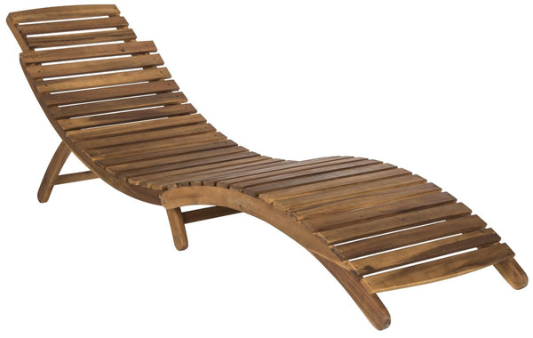 Safavieh Pacifica Lounge Set 3 Piece Teak Brown Navy Silver Acacia Wood Polyester Foam Galvanized Steel PAT7020C 889048006010