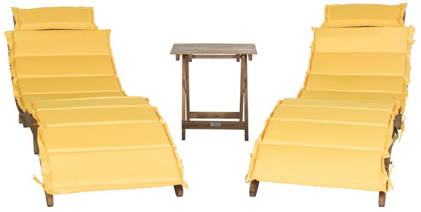 Pacifica 3-Piece Outdoor Lounge Set – Stylish, Weather-Resistant Acacia Wood with Elegant Cushion Design