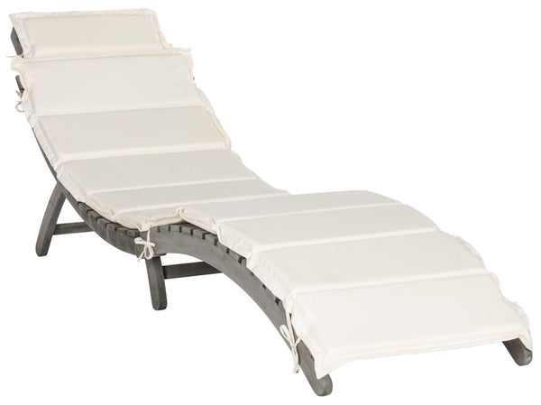 Safavieh Pacifica Lounge Set 3 Piece Grey Beige Silver Acacia Wood Polyester Foam Galvanized Steel PAT7020E 889048006034