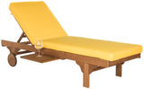 Safavieh Newport Lounge Chair Natural / Yellow Eucalyptus Wood PAT7022A 889048014978