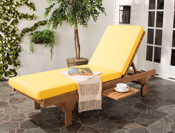 Safavieh Newport Lounge Chair Natural / Yellow Eucalyptus Wood PAT7022A 889048014978