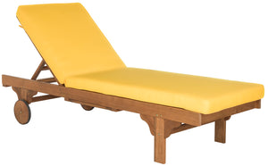 Safavieh Newport Lounge Chair Natural / Yellow Eucalyptus Wood PAT7022A 889048014978