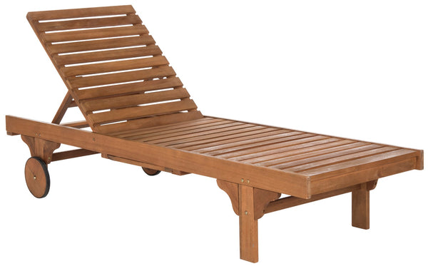 Safavieh Newport Lounge Chair Natural / Yellow Eucalyptus Wood PAT7022A 889048014978