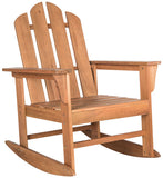 Moreno Rocking Chair Teak Brown Silver Eucalyptus Wood Galvanized Steel