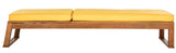 Safavieh Solano Sunlounger Teak Brown Yellow Silver Eucalyptus Wood Polyester Foam Galvanized Steel PAT7024B 889048027947