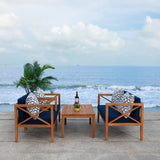 Nunzio 4 Piece Outdoor Patio Set with Plush Cushions and Trellis Accent Pillows for Stylish Relaxation