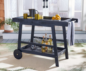 Renzo Indoor/Outdoor Bar Cart - Stylish Eucalyptus Wood Design for Effortless Entertaining Bliss