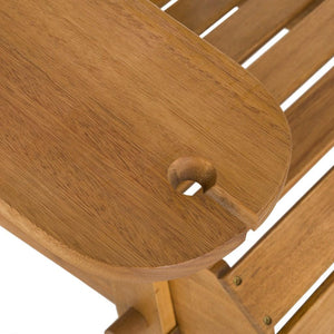 Safavieh - Set of 2 - Breetel Adirondack Chairs Teak Silver Eucalyptus Wood Galvanized Steel PAT7034A-SET2 889048320635