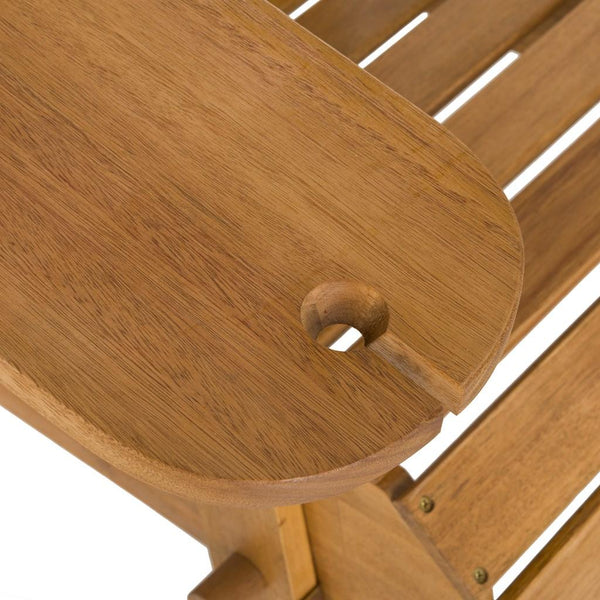 Safavieh - Set of 2 - Breetel Adirondack Chairs Teak Silver Eucalyptus Wood Galvanized Steel PAT7034A-SET2 889048320635