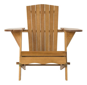 Safavieh - Set of 2 - Breetel Adirondack Chairs Teak Silver Eucalyptus Wood Galvanized Steel PAT7034A-SET2 889048320635