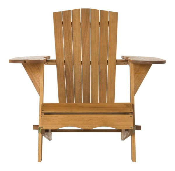 Safavieh - Set of 2 - Breetel Adirondack Chairs Teak Silver Eucalyptus Wood Galvanized Steel PAT7034A-SET2 889048320635