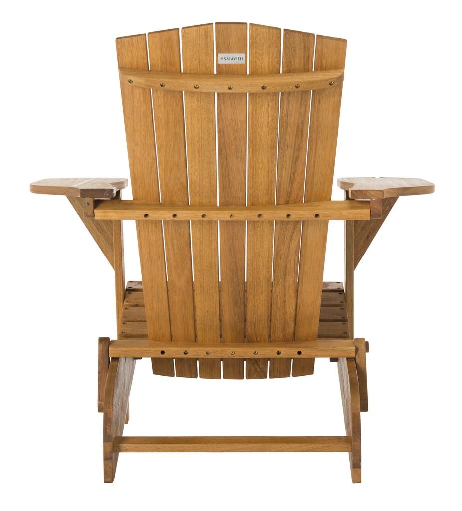 Safavieh - Set of 2 - Breetel Adirondack Chairs Teak Silver Eucalyptus Wood Galvanized Steel PAT7034A-SET2 889048320635