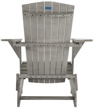 Safavieh - Set of 2 - Breetel Adirondack Chairs Grey Wash Silver Eucalyptus Wood Galvanized Steel PAT7034B-SET2 889048320642
