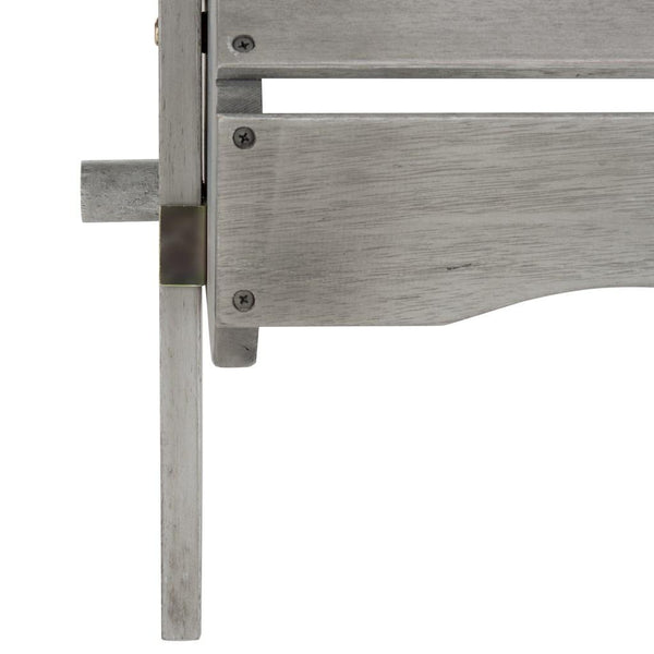 Safavieh - Set of 2 - Breetel Adirondack Chairs Grey Wash Silver Eucalyptus Wood Galvanized Steel PAT7034B-SET2 889048320642