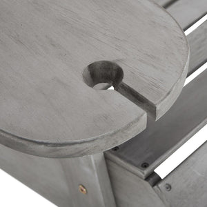 Safavieh - Set of 2 - Breetel Adirondack Chairs Grey Wash Silver Eucalyptus Wood Galvanized Steel PAT7034B-SET2 889048320642