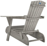Safavieh - Set of 2 - Breetel Adirondack Chairs Grey Wash Silver Eucalyptus Wood Galvanized Steel PAT7034B-SET2 889048320642