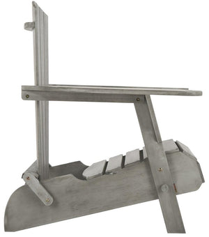 Safavieh - Set of 2 - Breetel Adirondack Chairs Grey Wash Silver Eucalyptus Wood Galvanized Steel PAT7034B-SET2 889048320642