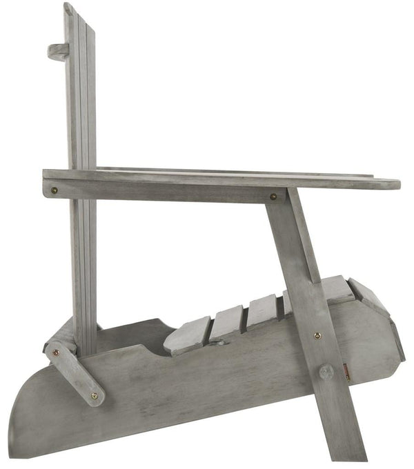 Safavieh - Set of 2 - Breetel Adirondack Chairs Grey Wash Silver Eucalyptus Wood Galvanized Steel PAT7034B-SET2 889048320642