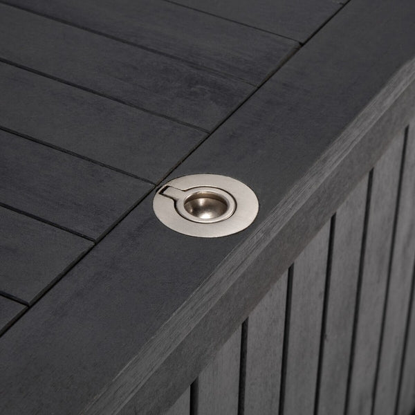 Abri 47.63 Inch L Cushion Box - Elegant Eucalyptus Wood Storage for Outdoor Charm and Durability