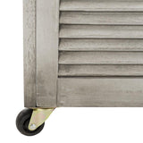 Safavieh Elina Cushion Box 47.2" Grey Wash Silver Eucalyptus Wood Galvanized Steel PAT7038B 889048319639