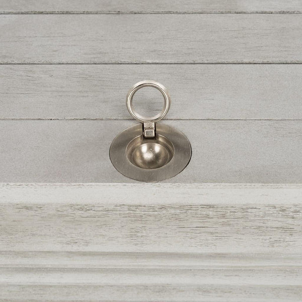 Safavieh Elina Cushion Box 47.2" Grey Wash Silver Eucalyptus Wood Galvanized Steel PAT7038B 889048319639