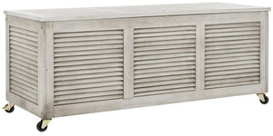 Safavieh Elina Cushion Box 47.2" Grey Wash Silver Eucalyptus Wood Galvanized Steel PAT7038B 889048319639