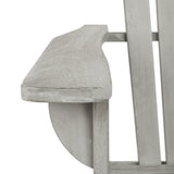 Safavieh Brizio Rocking Chair Adirondack Grey Wash Silver Eucalyptus Wood Galvanized Steel PAT7042B 889048320604