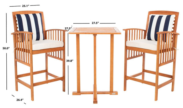 Pate 3 Pc Bar 39.8-Inch H Table Bistro Set