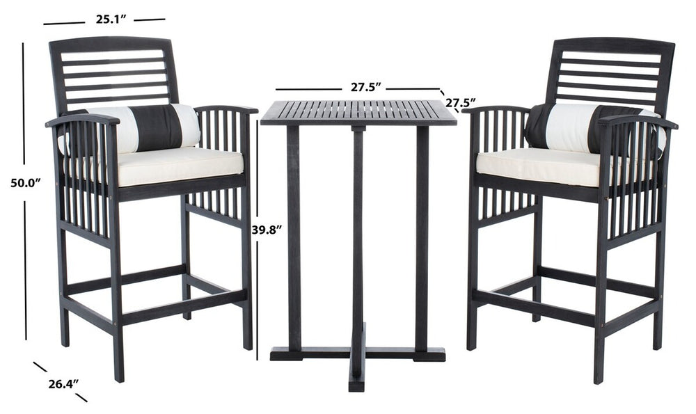 Pate 3 Pc Bar 39.8-Inch H Table Bistro Set