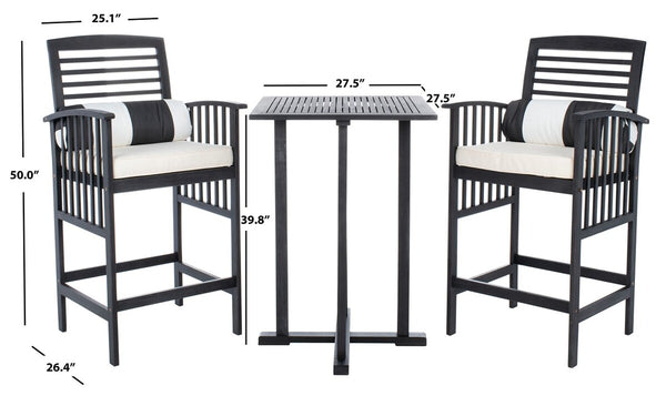 Pate 3 Pc Bar 39.8-Inch H Table Bistro Set