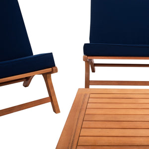 Chaston Luxe 4 Piece Outdoor Living Set, Elegant Eucalyptus Design with Plush Upholstery & Pillows