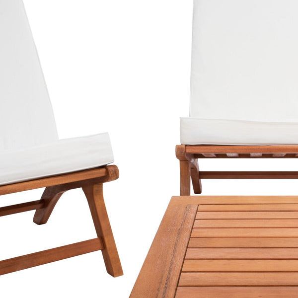 Chaston Luxe 4 Piece Outdoor Living Set, Elegant Eucalyptus Design with Plush Upholstery & Pillows