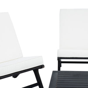 Chaston Luxe 4 Piece Outdoor Living Set, Elegant Eucalyptus Design with Plush Upholstery & Pillows