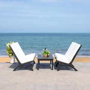 Chaston Luxe 4 Piece Outdoor Living Set, Elegant Eucalyptus Design with Plush Upholstery & Pillows