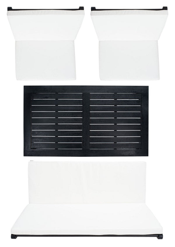 Chaston Luxe 4 Piece Outdoor Living Set, Elegant Eucalyptus Design with Plush Upholstery & Pillows