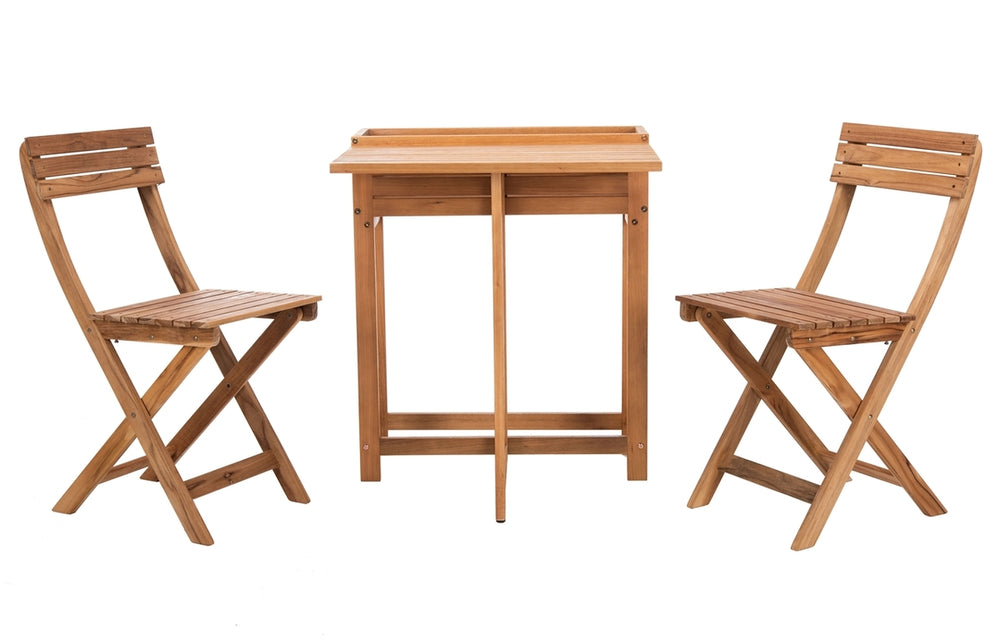 Safavieh Walten Flower Shelf 3 Piece Bistro Set In Natural PAT7046A