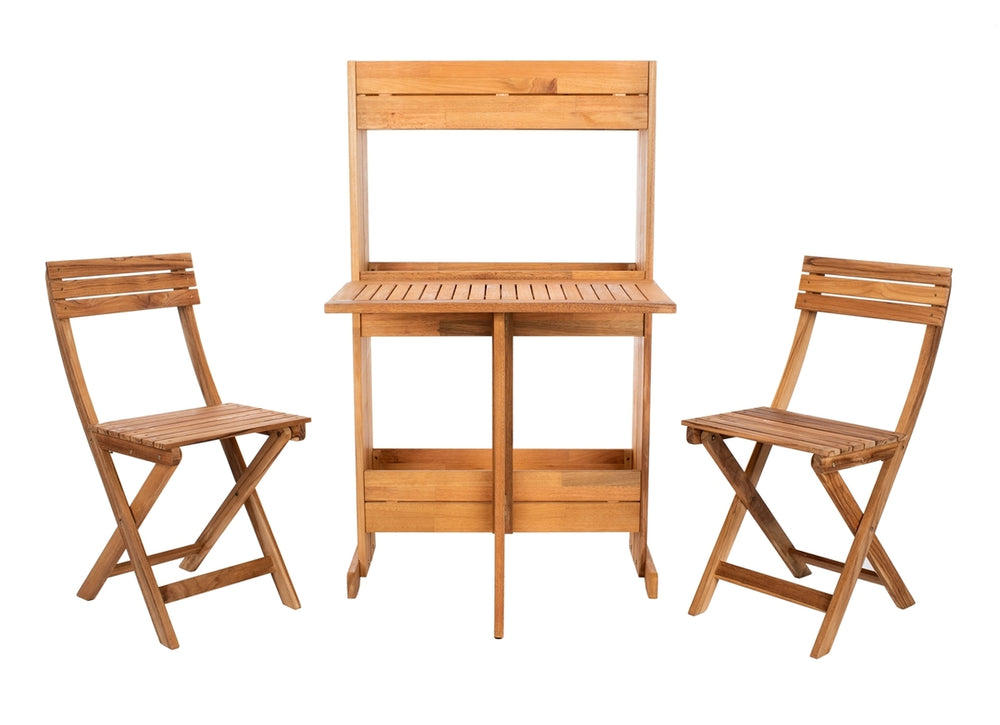 Safavieh Barley Flower Shelf 3 Piece Bistro Set In Natural PAT7047A