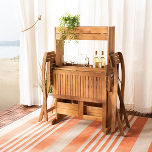 Safavieh Barley Flower Shelf 3 Piece Bistro Set In Natural PAT7047A