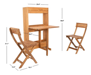 Safavieh Barley Flower Shelf 3 Piece Bistro Set In Natural PAT7047A