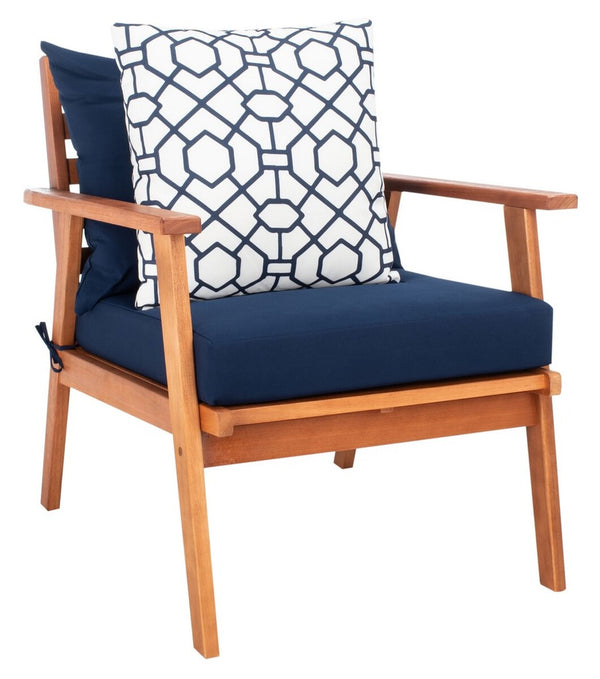 Deacon Contemporary 4-Piece Living Set for Stylish Outdoor Spaces with Comfy Pillows and Table