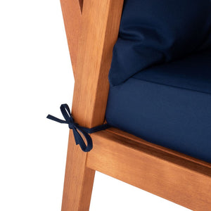 Deacon Contemporary 4-Piece Living Set for Stylish Outdoor Spaces with Comfy Pillows and Table